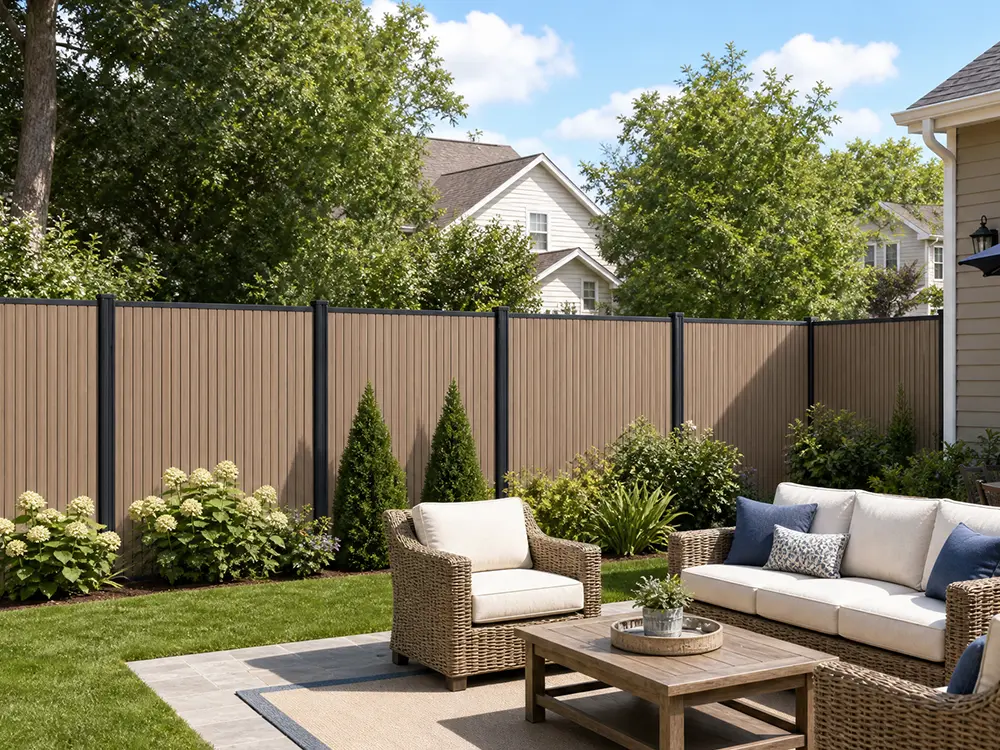 Combined composite fencing and decking