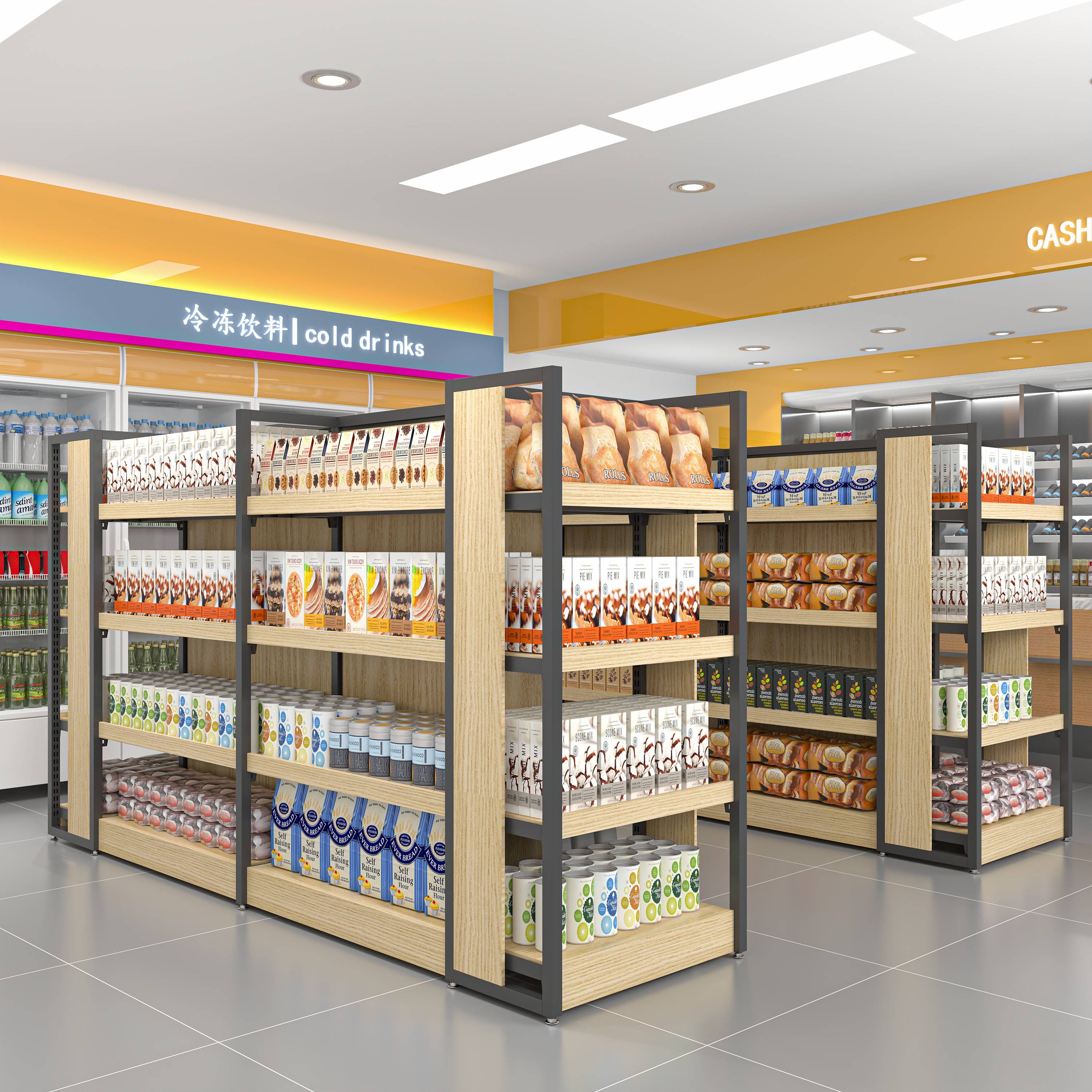 Double-Sided Light Duty Supermarket Rack Steel Shelves for Snacks Stationery & Toys