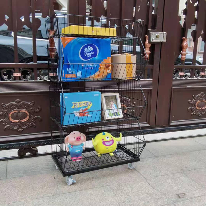 Convenience Store Black Metal Wire Display Stand for Chips / Potato Chips Display / Snacks Display Rack