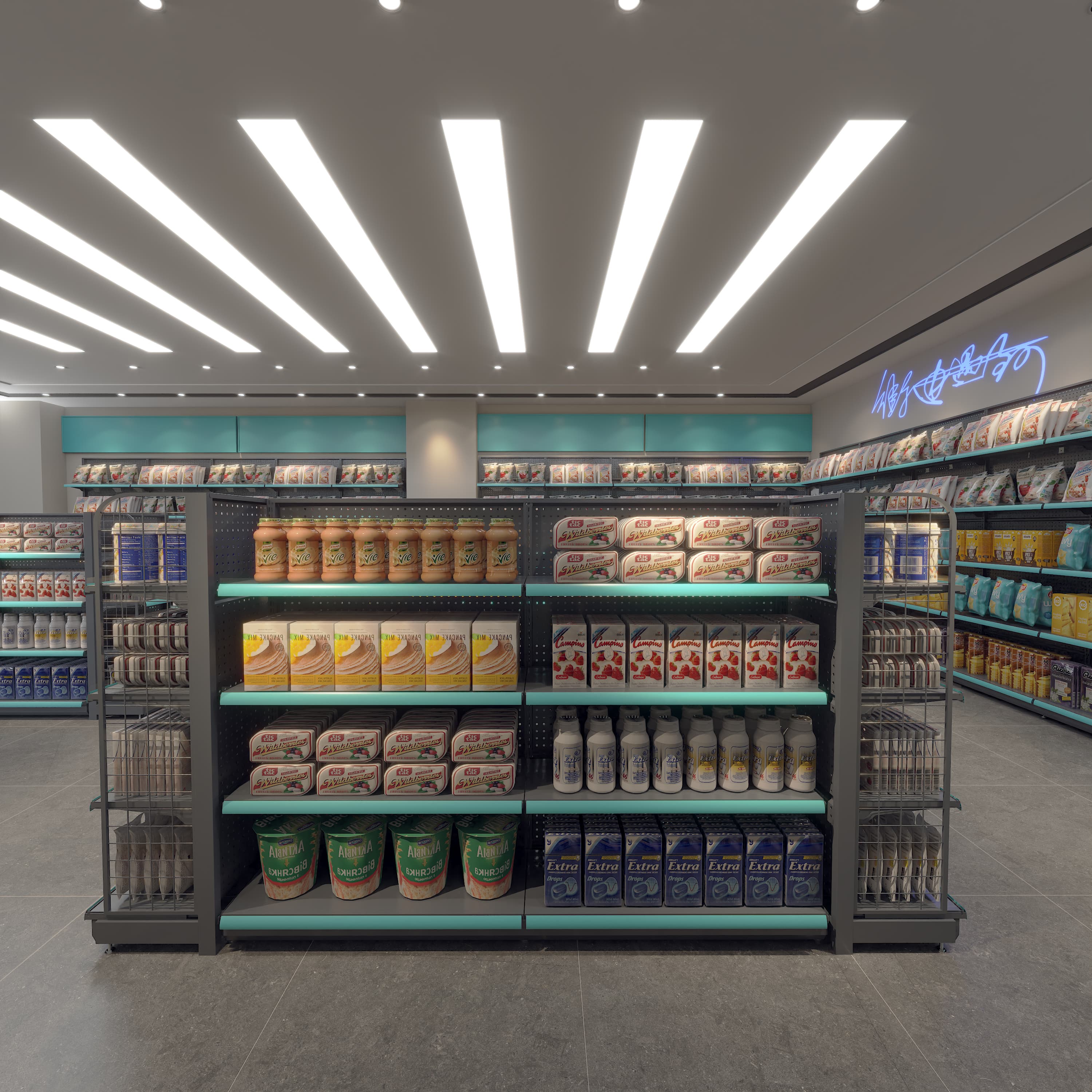 Runda Shelf 18# Supermarket Display Shelves Grocery Store Display Shelf Gondola Chinese Tea Retail Display Rack