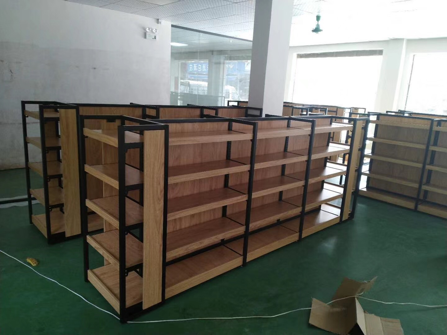 Zhongdao Supermarket Rack Wooden Shelving with Steel and Wood for Stationery Store Mother and Baby Store Displays