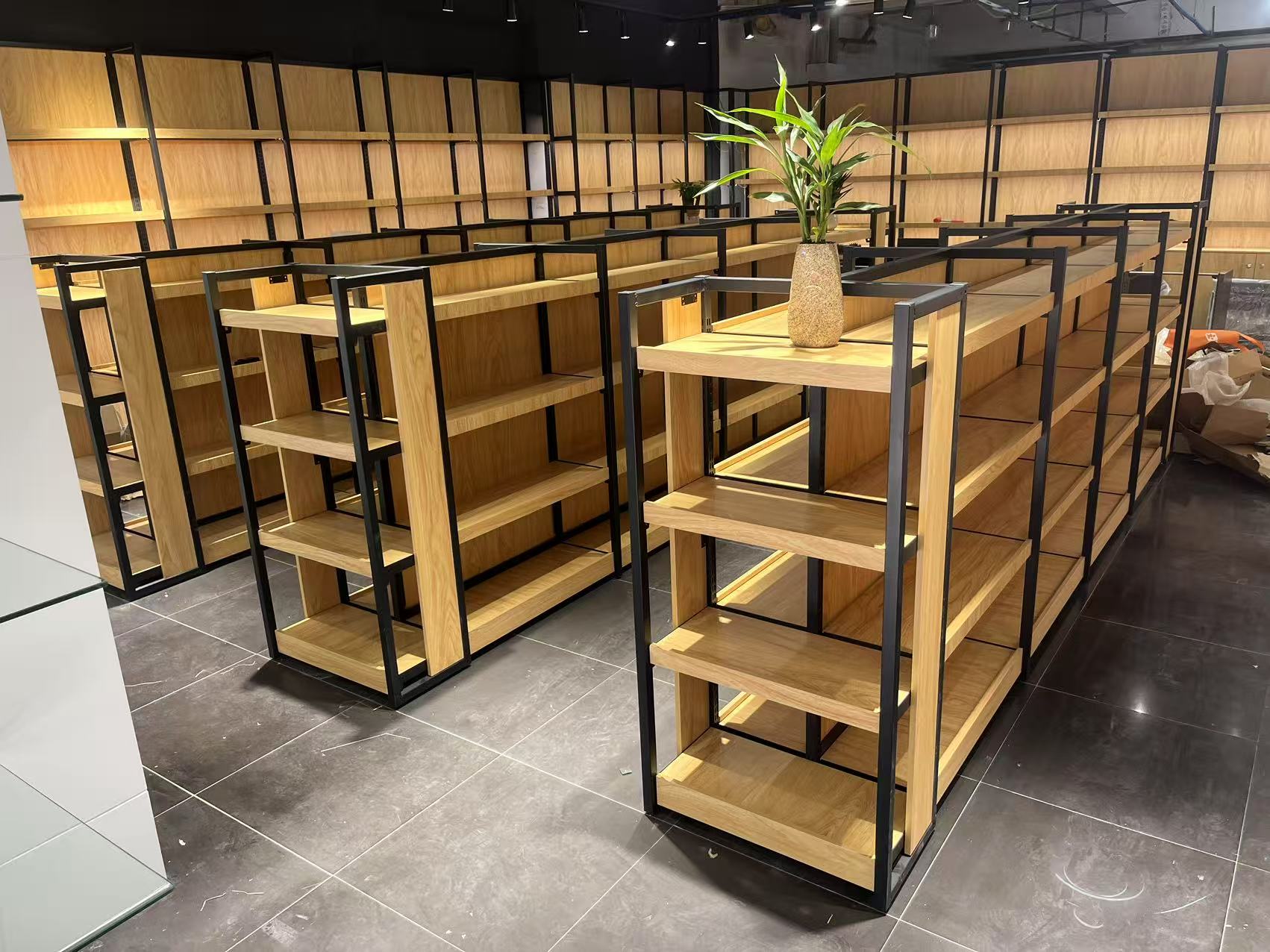 Steel and Wood Shelves, Supermarket Shelves, Boutique Stationery Store Shelves, Display Shelves