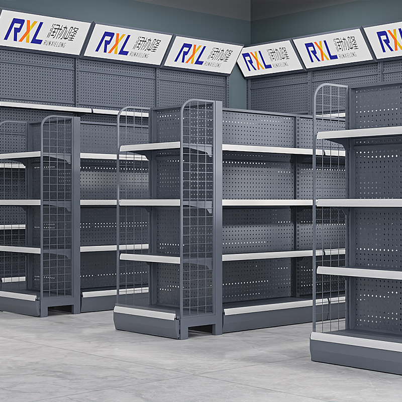 Retail Supermarket Double-Sided Multi-Layer Heavy Duty Display Stand Made of Metallic Steel