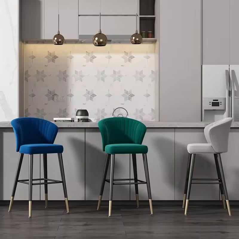 Nordic Wood Legs Barstool Hotel Bar Restaurant High Chairs Bar Stool