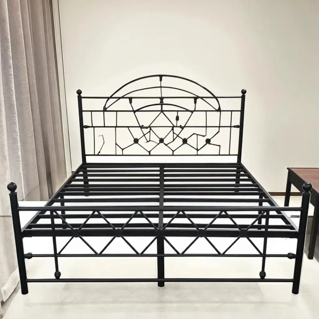 King Cheap Twin Size Queen Bed Frame with Storage and Headboard Black