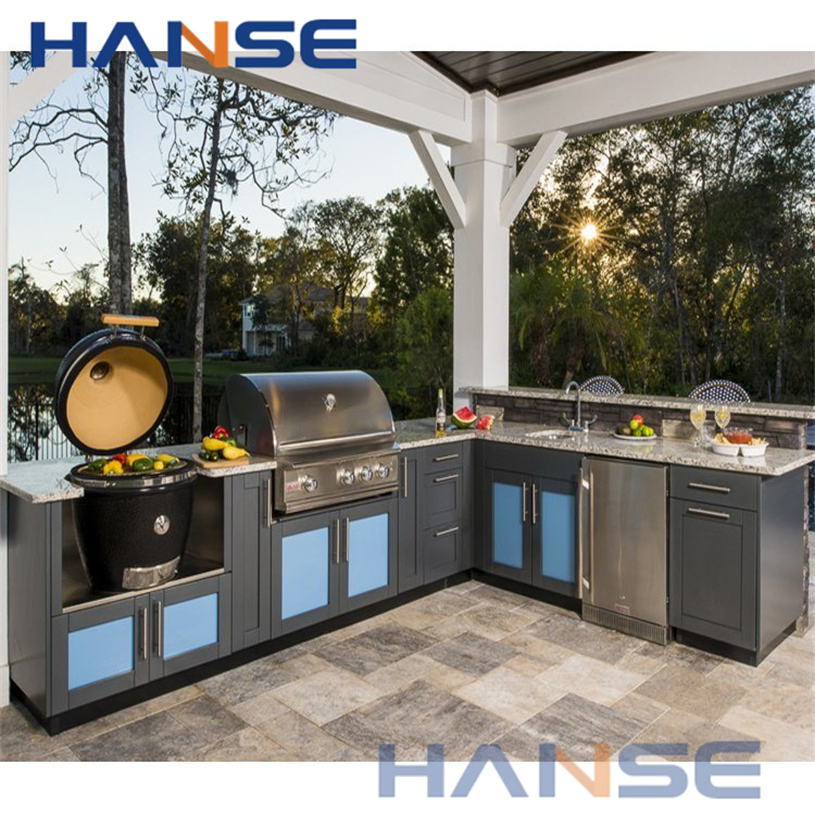 Customized Outdoor Kitchen Cabinet Luxury Outdoor Stainless Steel Kitchen Cabinets with Gas Stove and BBQ Grill