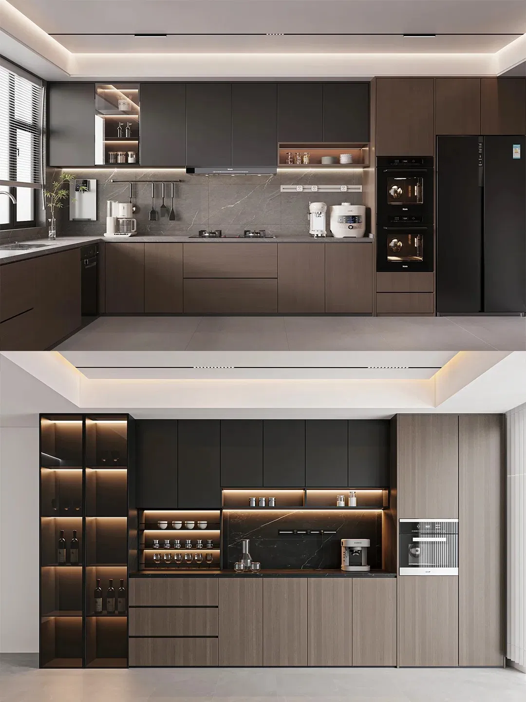 Elegant Customized Kitchen Cabinet Foshan Furniture Home Style Modern Wall Tiles