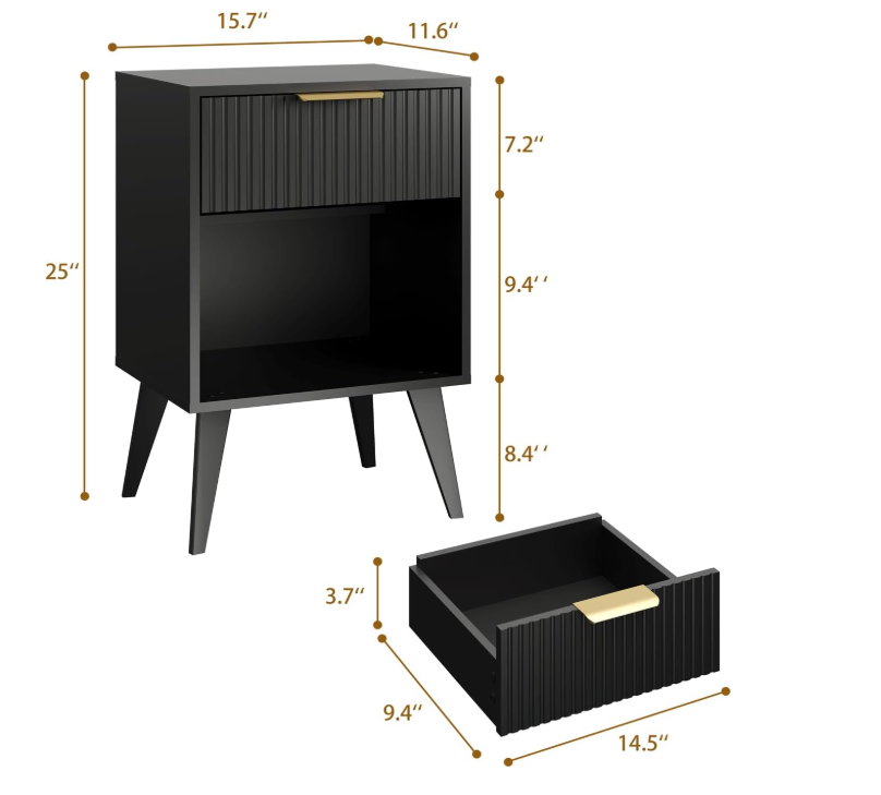 Contemporary Chic Nightstand Featuring Various Customizable Sizes and Designs