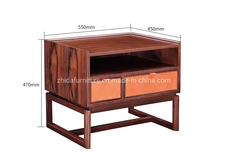 Hotel Walnut Wooden Nightstand View 2