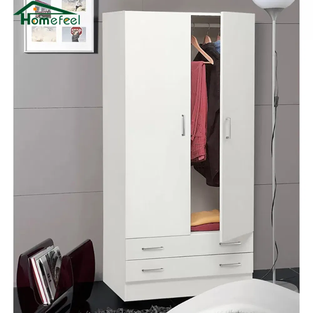 Factory Price Modern Bedroom Home Furniture Wooden Hinged Door Flat Pack Wardrobe