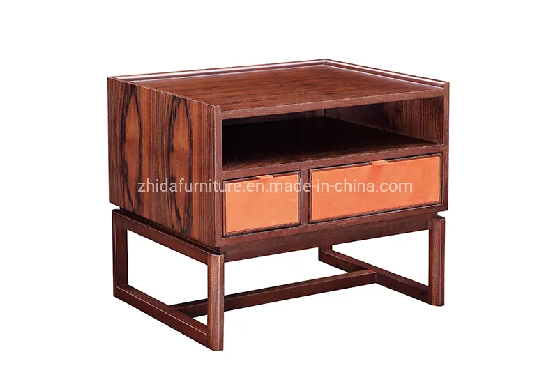 Hotel Walnut Wooden Nightstand View 1