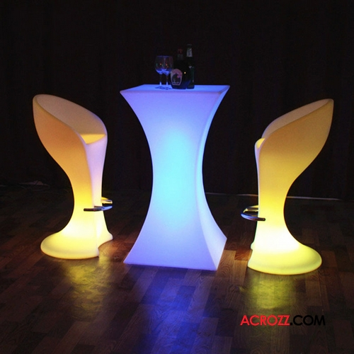 Rotation Plastic Furniture Events Wedding Glowing Bar Stool