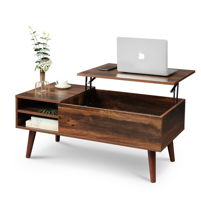 Modern Wood Multi-Function Height Adjustable Lift Top Coffee Tables