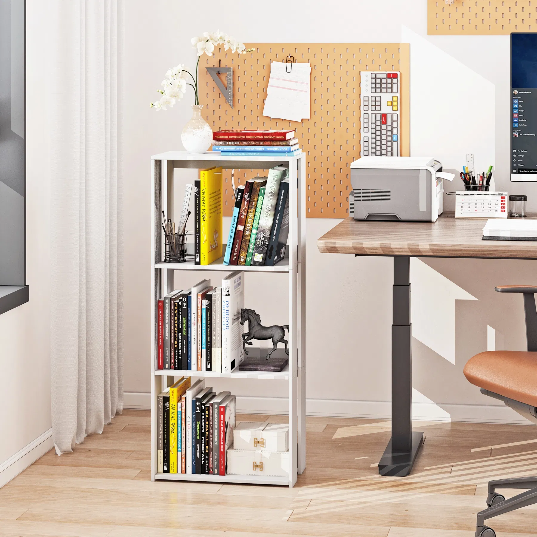 Small PVC Storage Organizer Rack Bookshelf for Bedroom Living Room Office