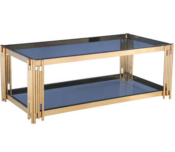 Tea Table Coffee Center Corner Tables Centers Gold Glass Steel for Home