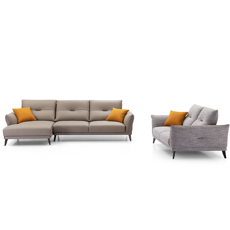 China Factory Modern Luxury Stylish Deisgn Living Room Home Furniture Gray Seating Sectional Fabric Sofa