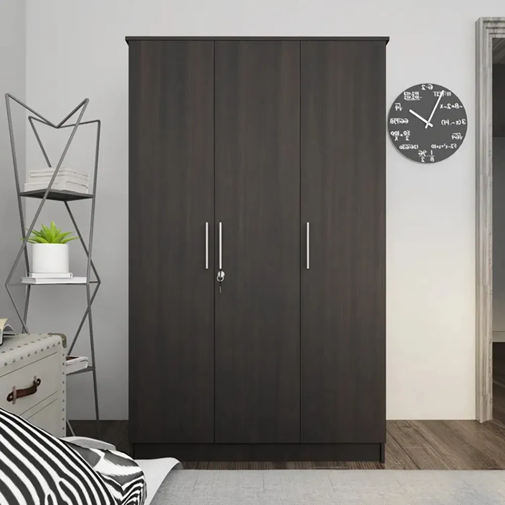 Wholesale Wooden Bedroom Furniture 3 Doors Large Locker Flat Pack Clothes Wardrobe