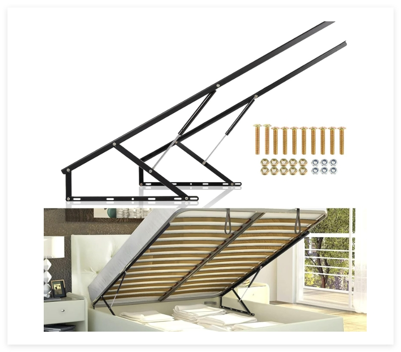 Poland Popular Foldaway Bed Lift Mechanism Heavy Duty Gas Spring Capacity Bedroom Use Storage Bed Frame with Lifter Air Cylinder