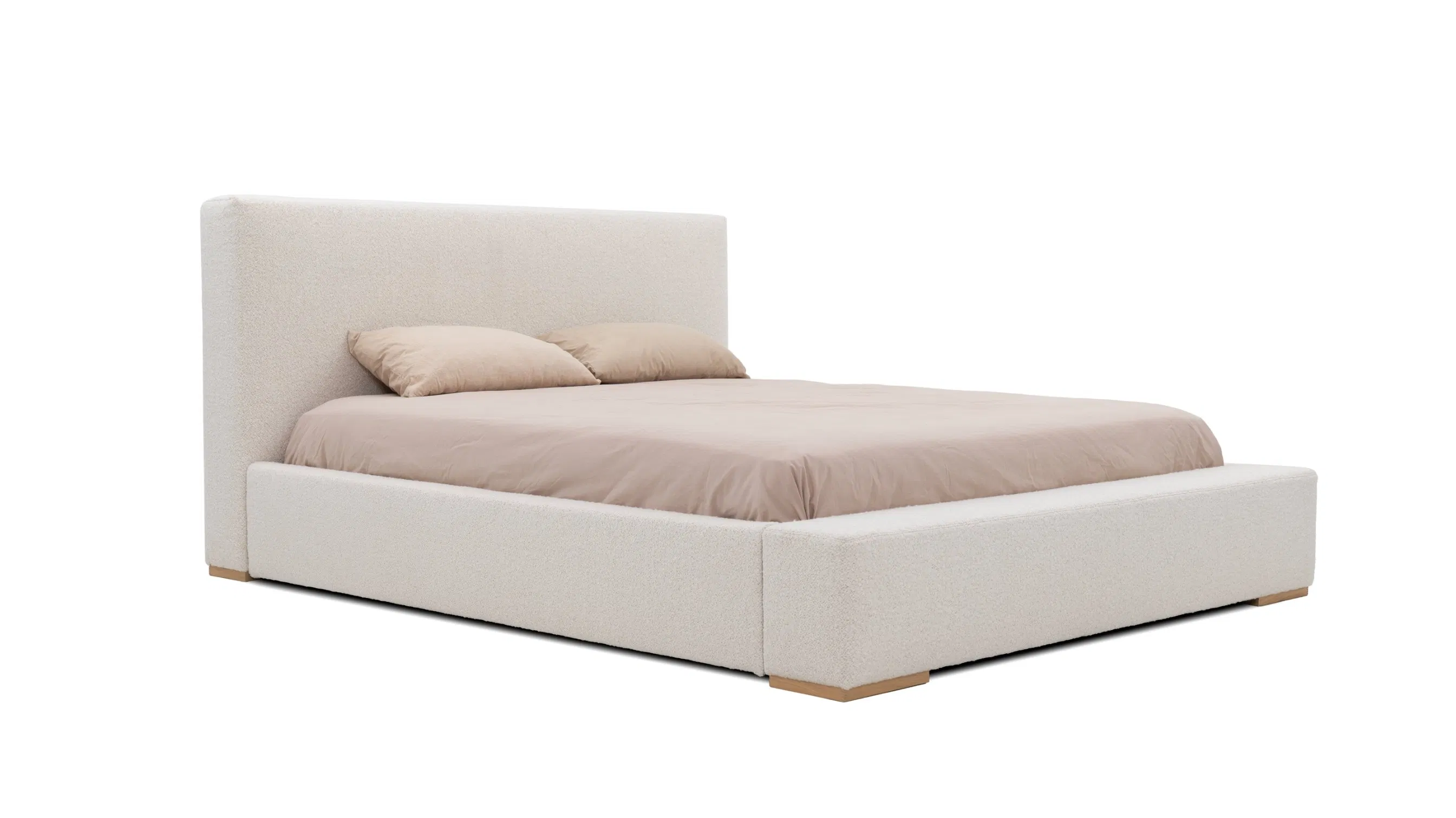 Fashionable King Size Wooden Bed Frame with Storage Solution