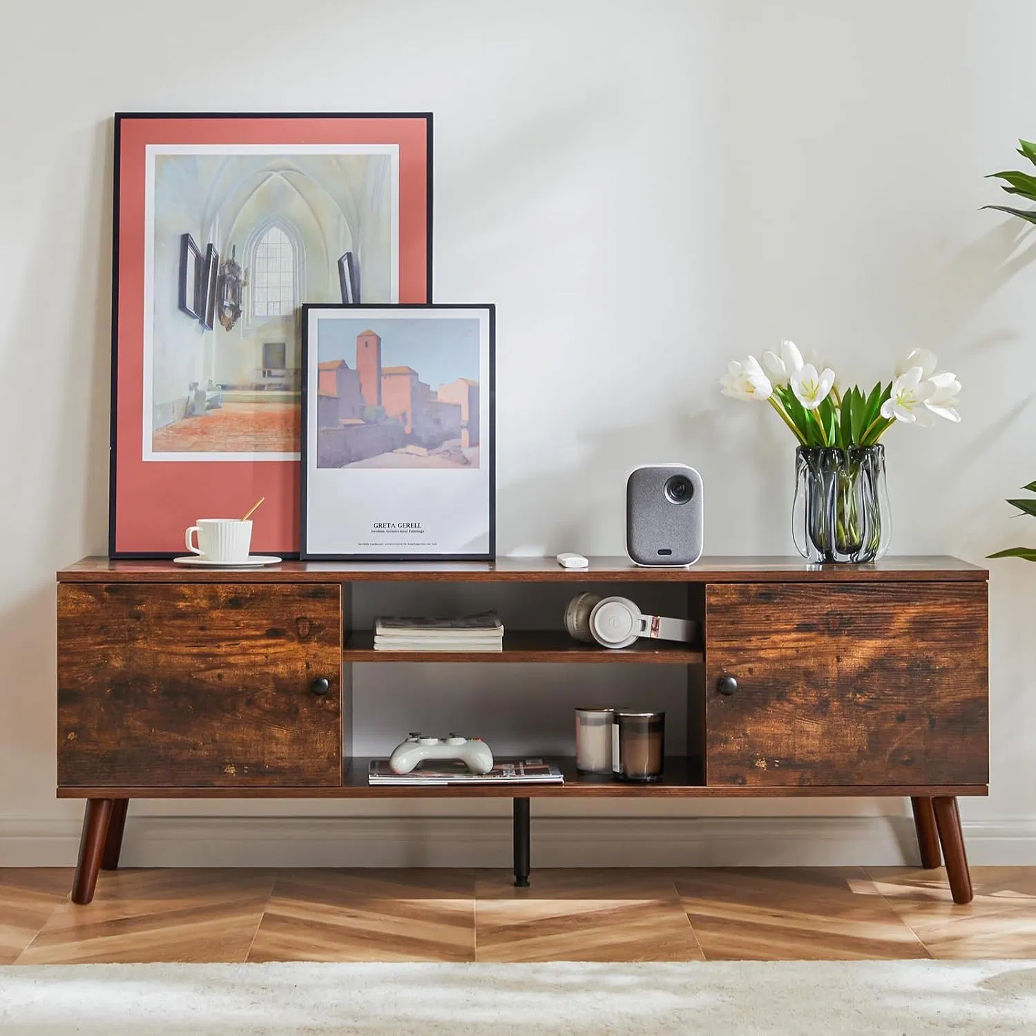 Minimalist Floating TV Stand Cabinet with Shelves for Modern Home Furniture