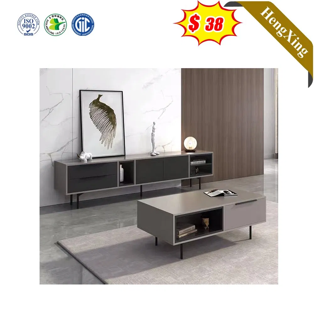 Creative Black Mixed Black Color Living Room Home Furniture Wood Storage TV Stand Coffee Table with Drawers
