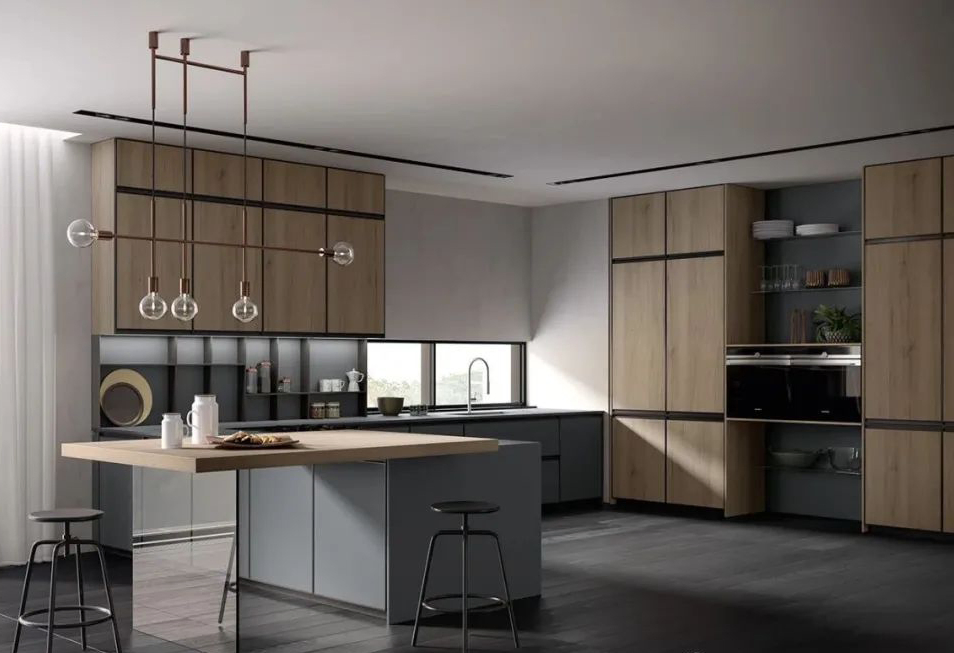 MDF Solid Wooden Finished Paint Veneer Kitchen Cabinet for Bespoke Furnitue