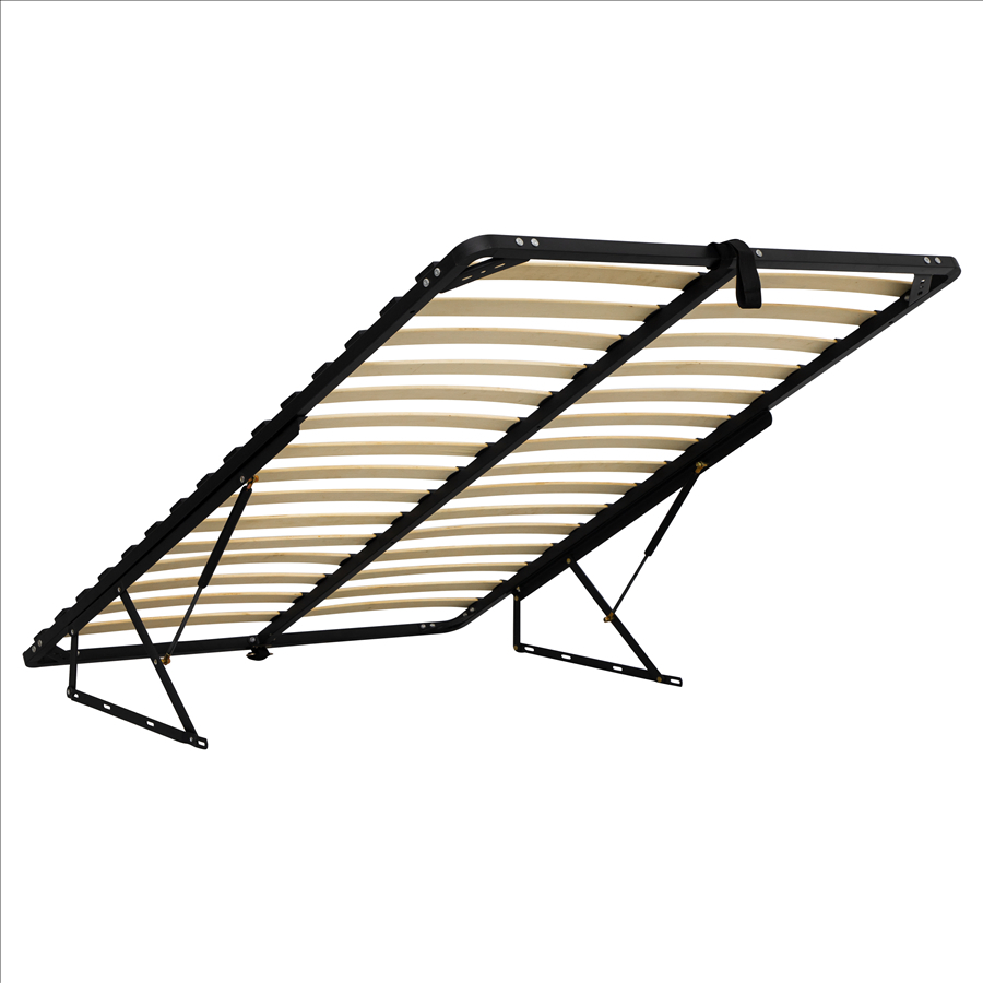 Stylish Metal Gas Lift Bed Frame with Hidden Storage Solution