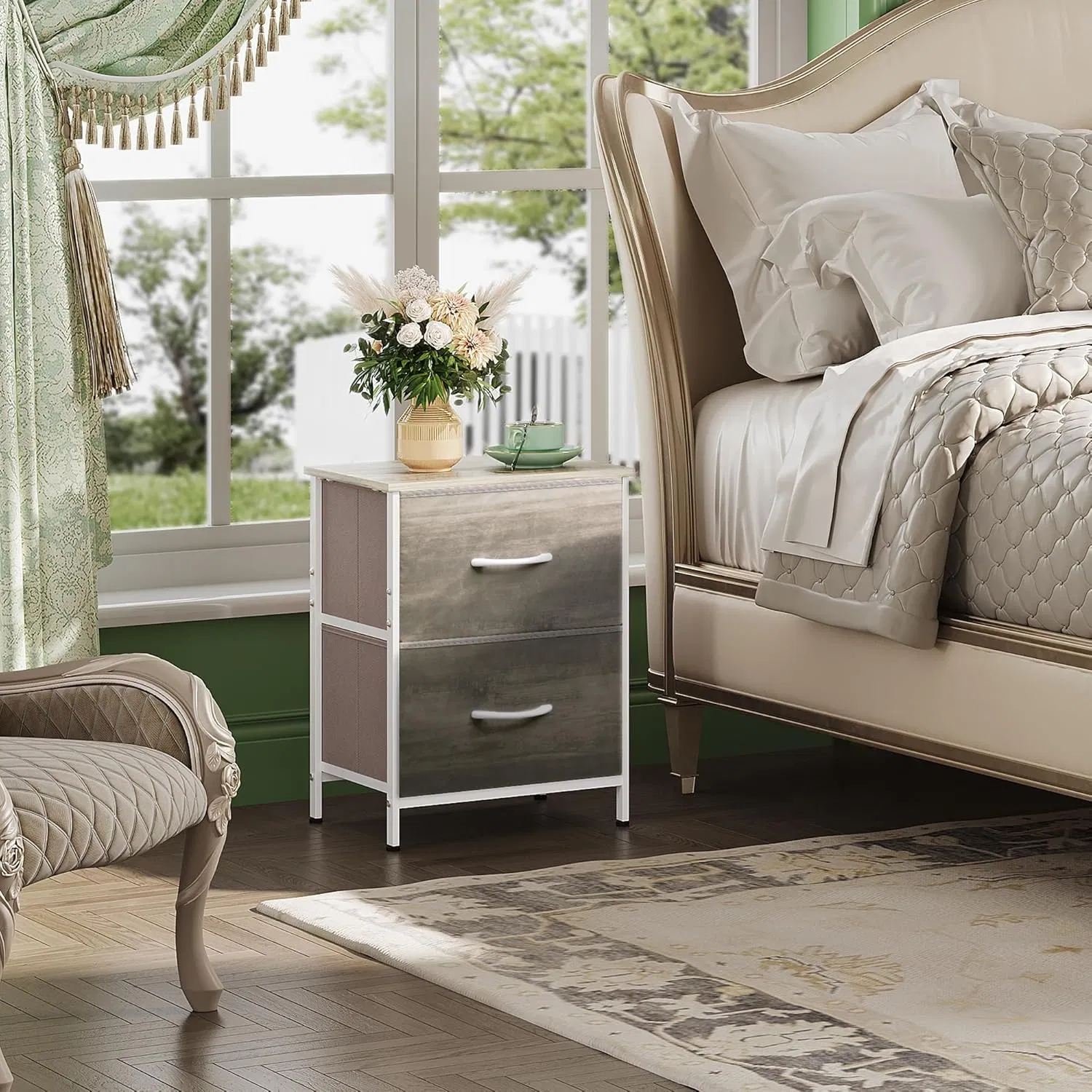 Customized Bedroom Wooden Furniture Bedside Table Storage Nightstand