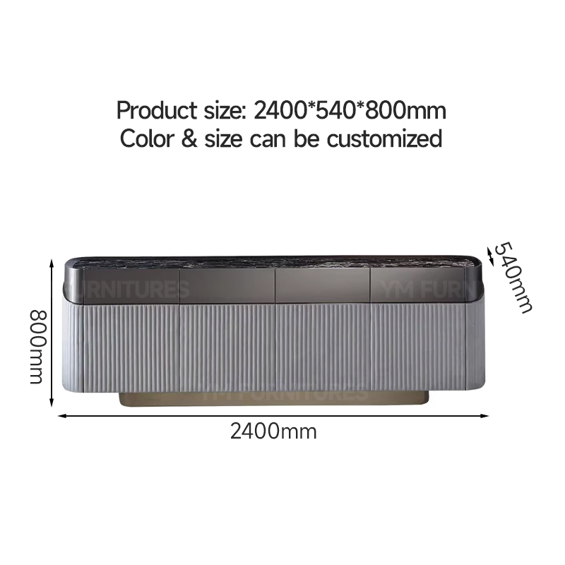 Modern Luxury Living Room Furniture Unit Marble Top Console TV Stands Cabinet