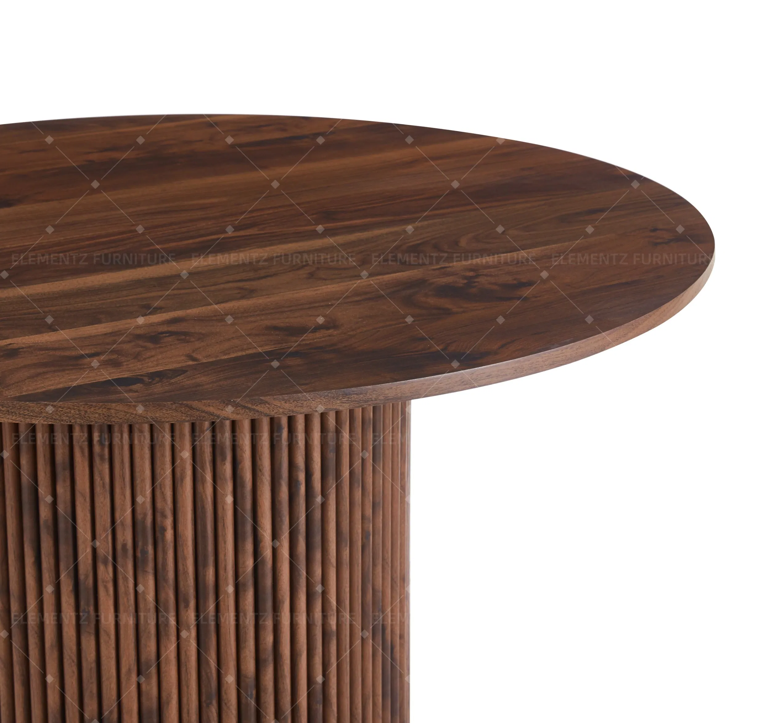 Industrial Style Rounded Corners Pedestal Base No Corners Black Matte Carbon Steel Leg Dining Table