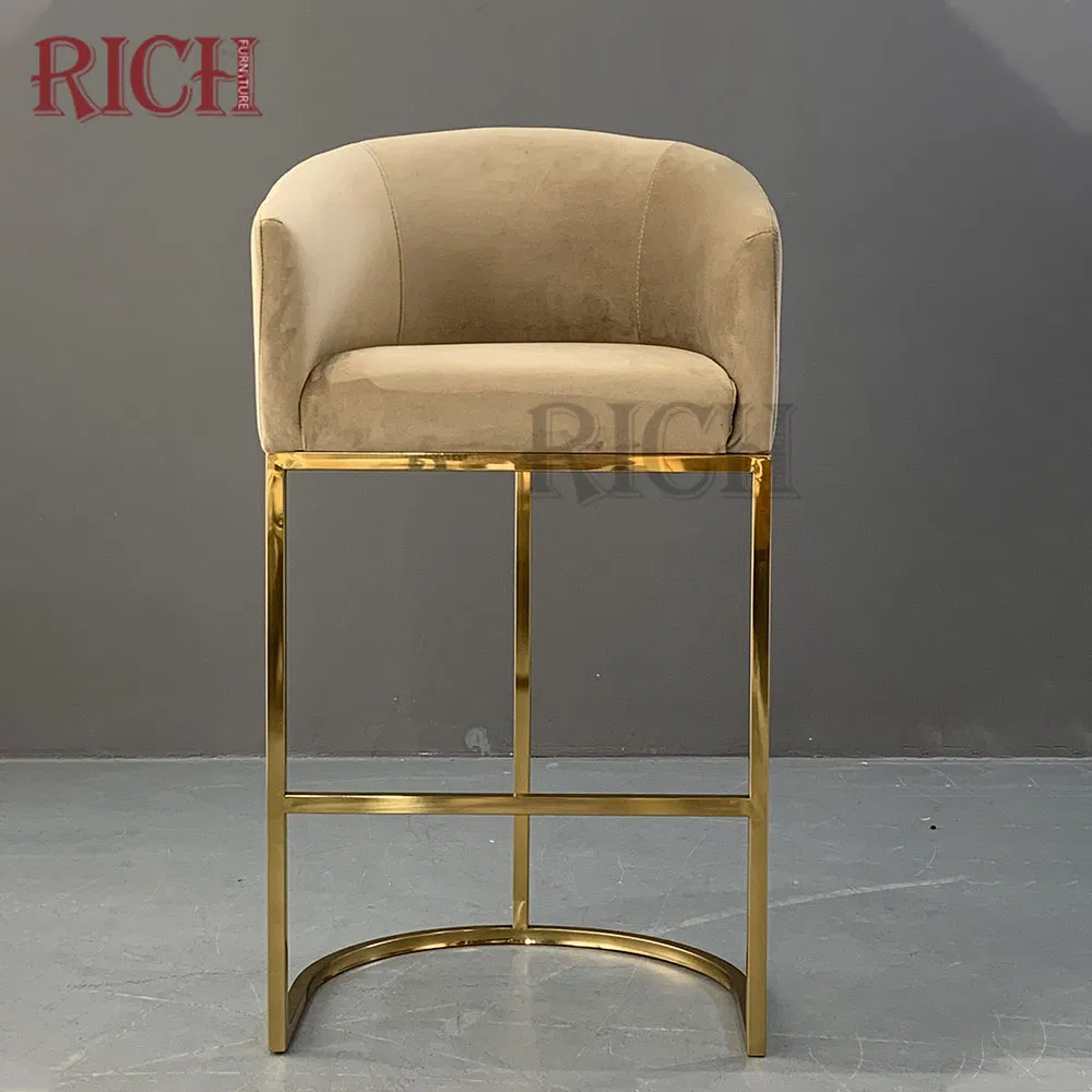 Wholesale Golden Stainless Steel Leg Bar Stool Club Counter Height Barstool