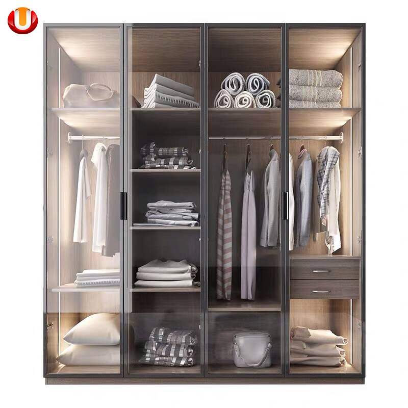 Cheap Price Wood Bedroom Furniture Closet Swing Almirah Locker Wardrobe