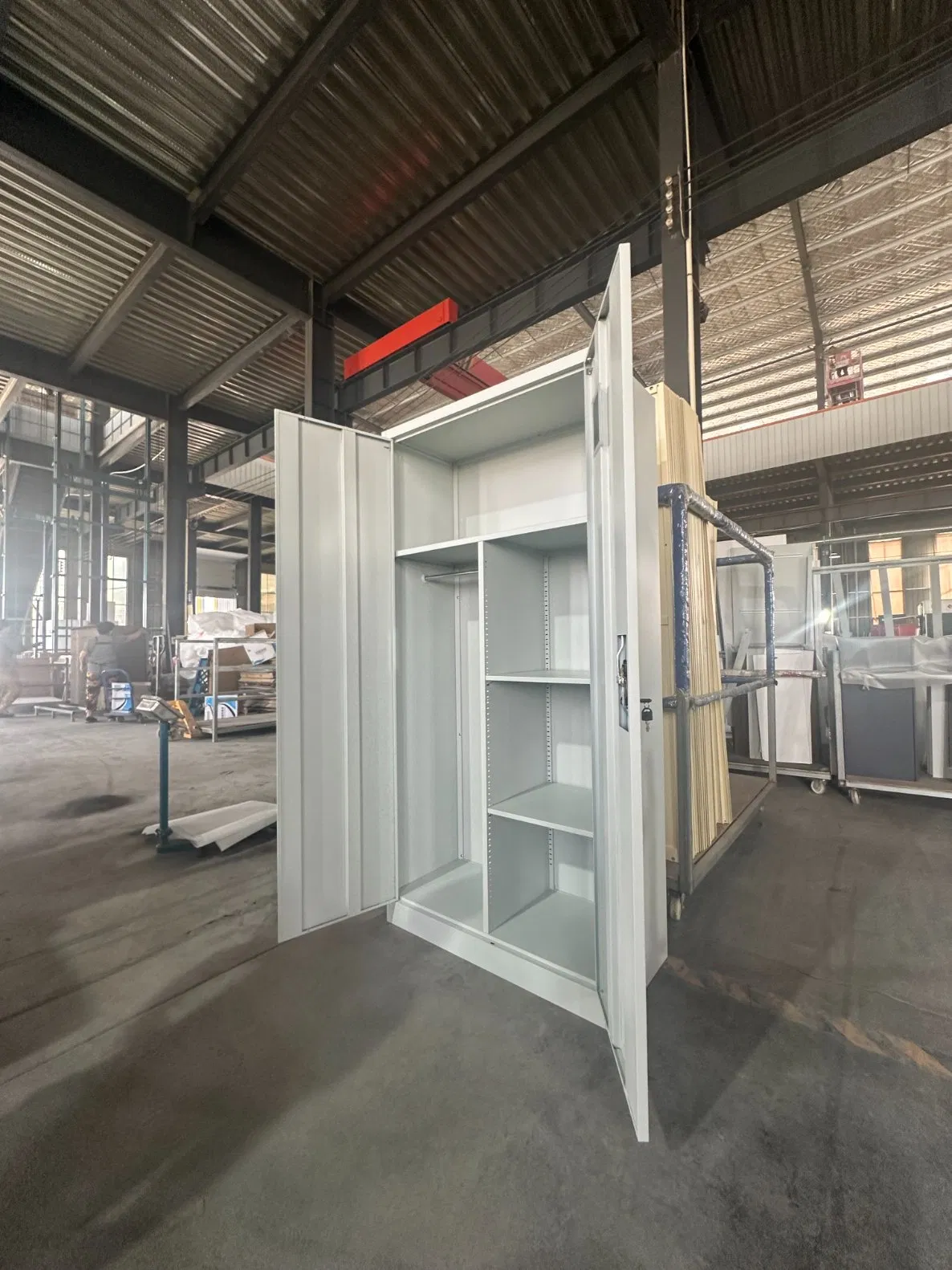 Durable Metal Locker Cabinet Multi-Use Wardrobe 2 Door Steel Closet Almirah Bedroom Furniture