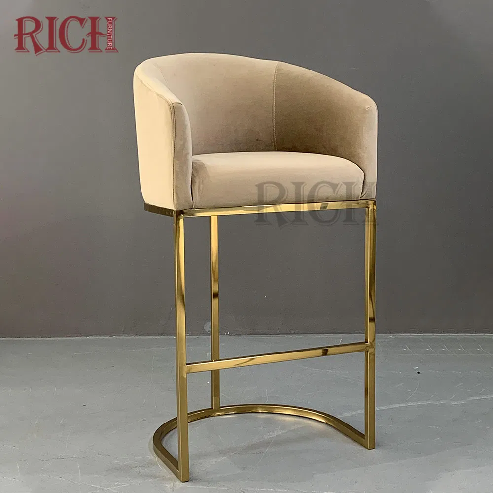 Wholesale Golden Stainless Steel Leg Bar Stool Club Counter Height Barstool