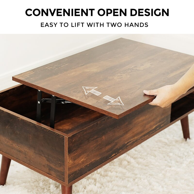 Modern Wood Multi-Function Height Adjustable Lift Top Coffee Tables