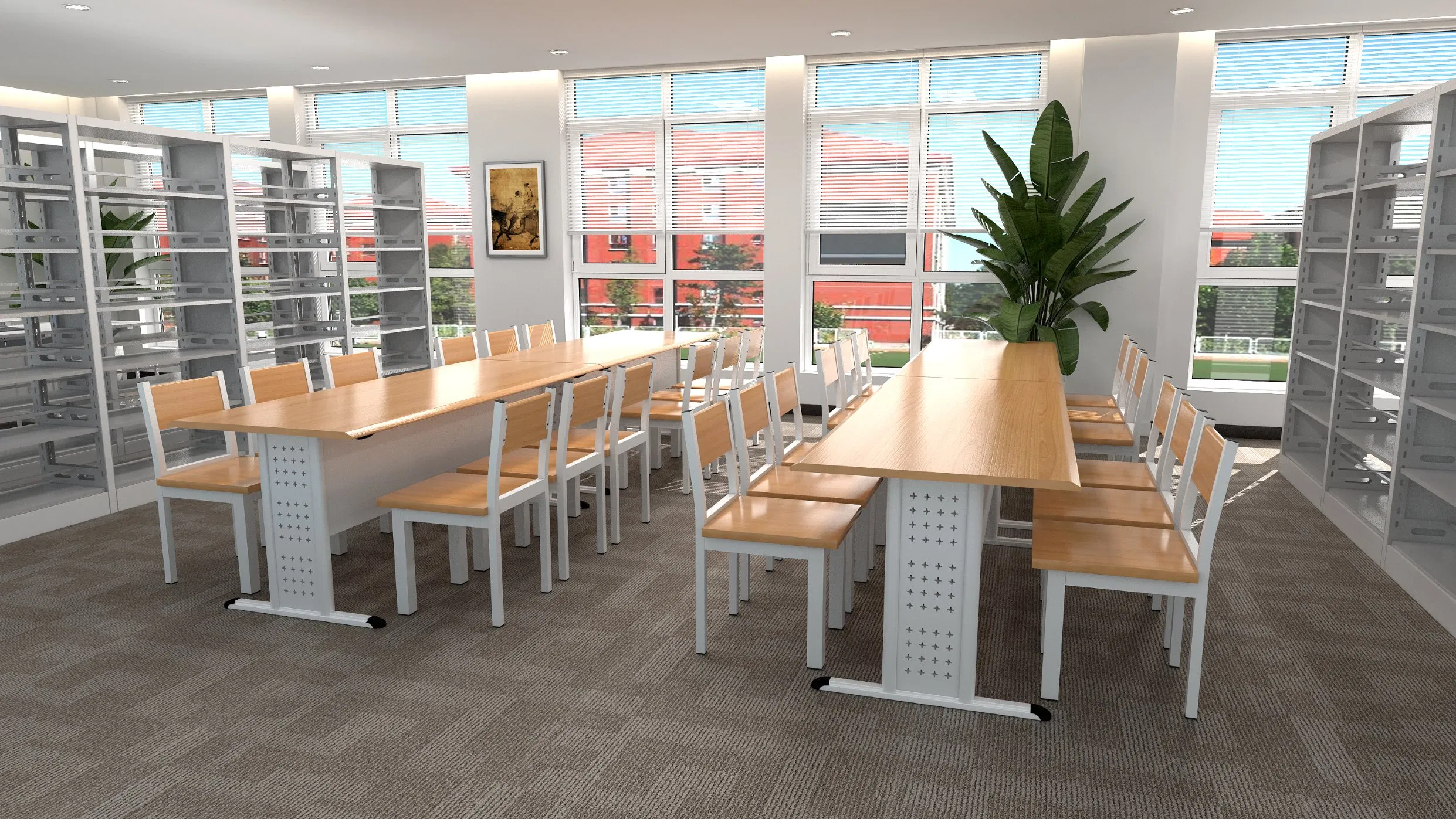 China Factory Cold Rolled Steel Bookshelf 6 Layers