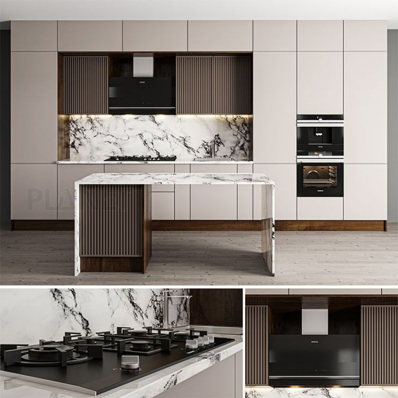 Modern Kitchen Cabinets Classic European Style PVC Kitchen Designs Made in China Manufacture