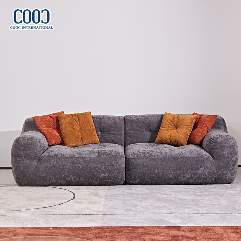 Modern 2 Seat Modern Design Sectional Lazy Fabric Sponge Boneless Frameless Compression Sofa Couch for Modern Home Furniture