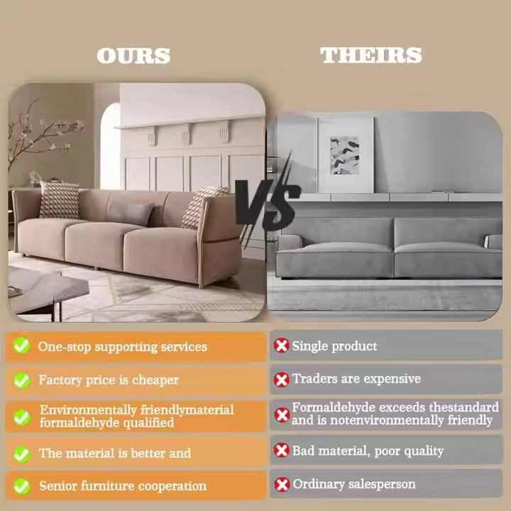 Modern 3 Seater Beige and Grey Sectional Sofa with Chaise