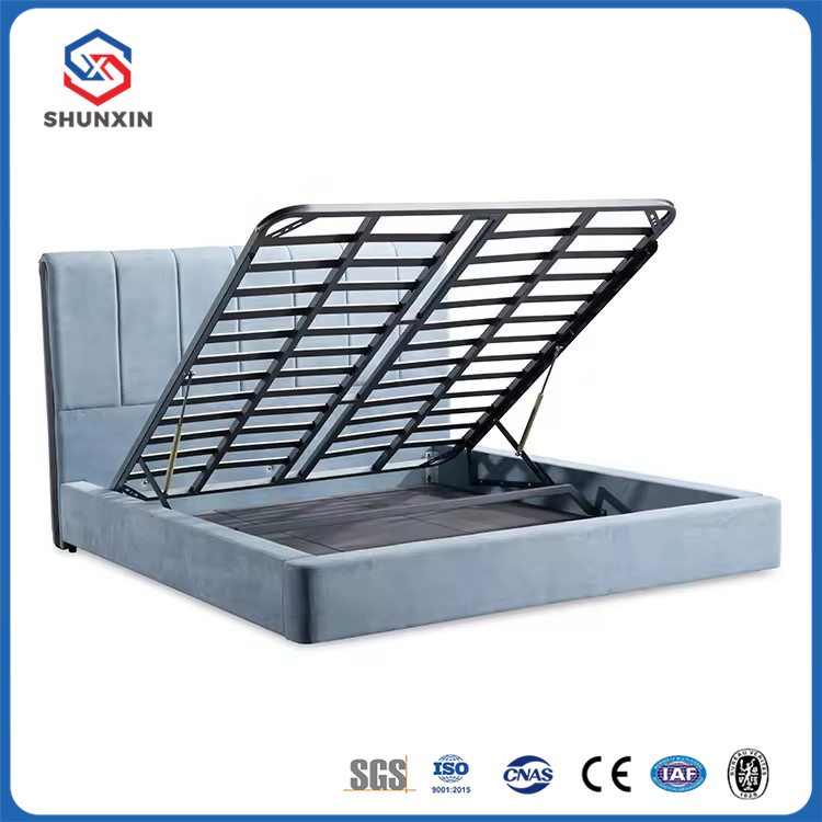 Cheap Upholstered Storage Bed Material Headboard King Size Bed Frame