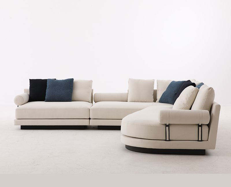 Zhida Modern L Sahpe Sofas Living Room Furniture Fabric Sectional Sofa