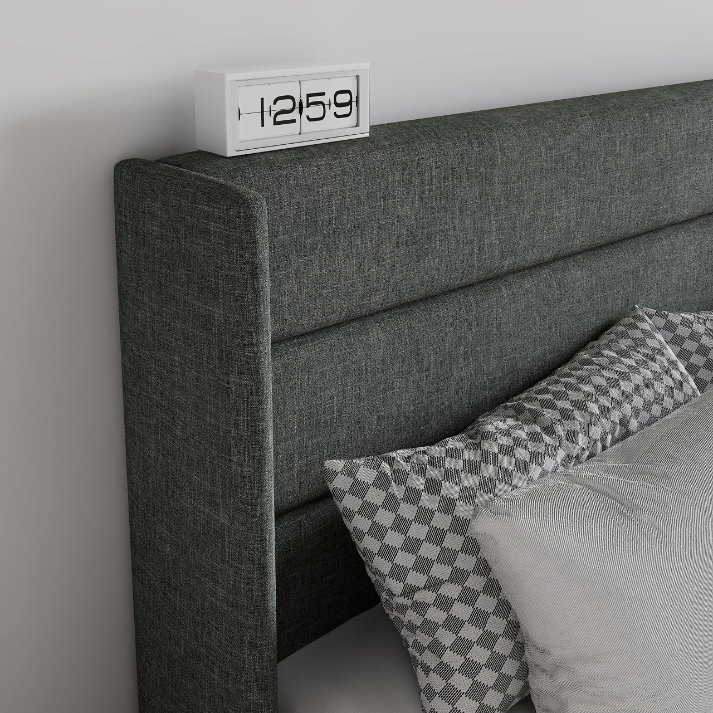 Stylish Velvet Storage Bed Frame with Gas Lift Design