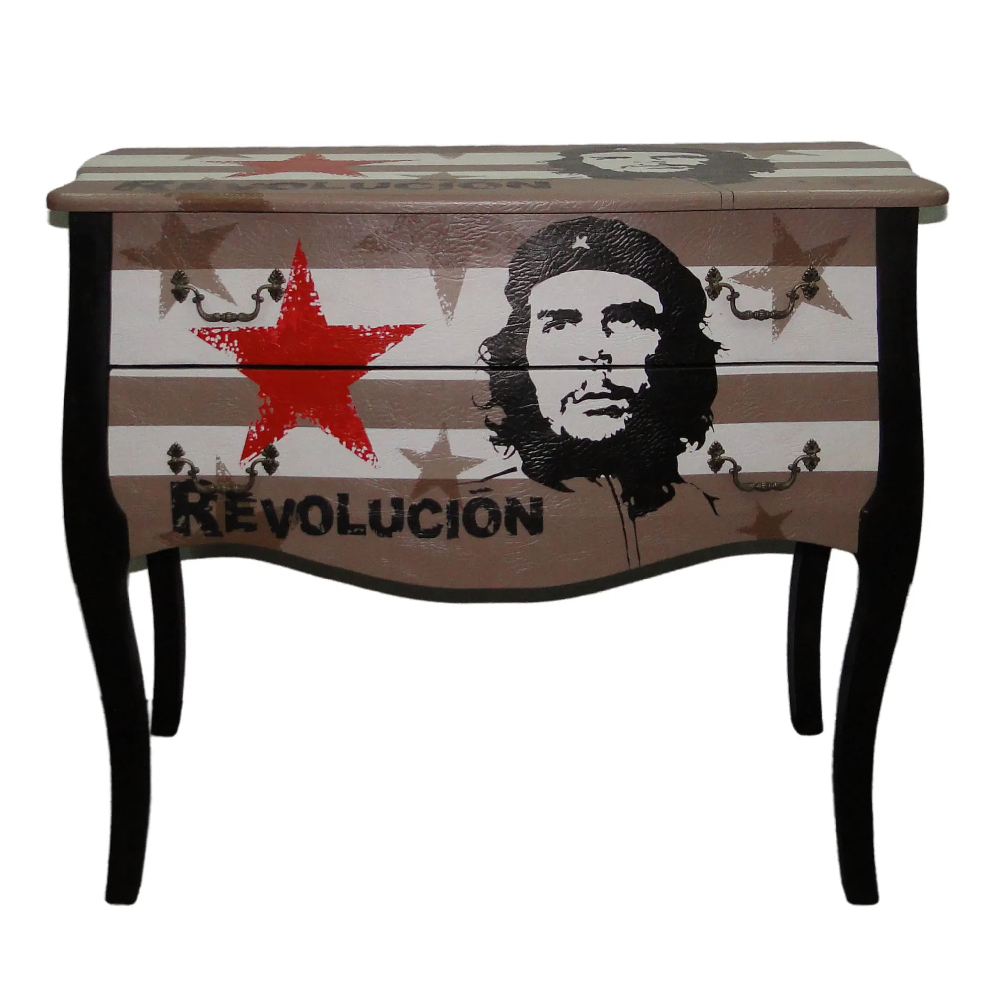 MDF Wood Nightstand with Two Drawers