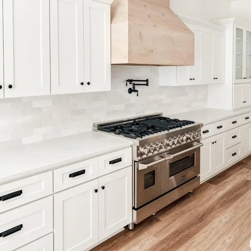 Foshan Furniture Modular White Shaker Rta Kitchen Cabinets with Friendly Wood Material