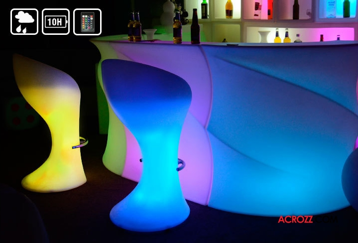 Rotation Plastic Furniture Events Wedding Glowing Bar Stool