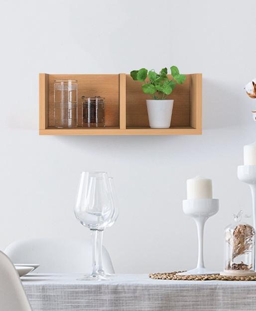 Floating Wooden Storage Rack: a Display Shelf for Books, Bathroom