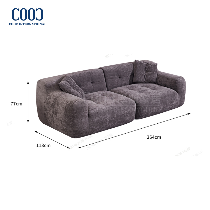 Modern 2 Seat Modern Design Sectional Lazy Fabric Sponge Boneless Frameless Compression Sofa Couch for Modern Home Furniture