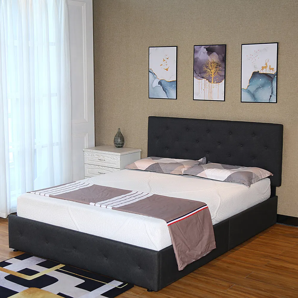 Storage Plywood Bed Frame with a Big Drawer