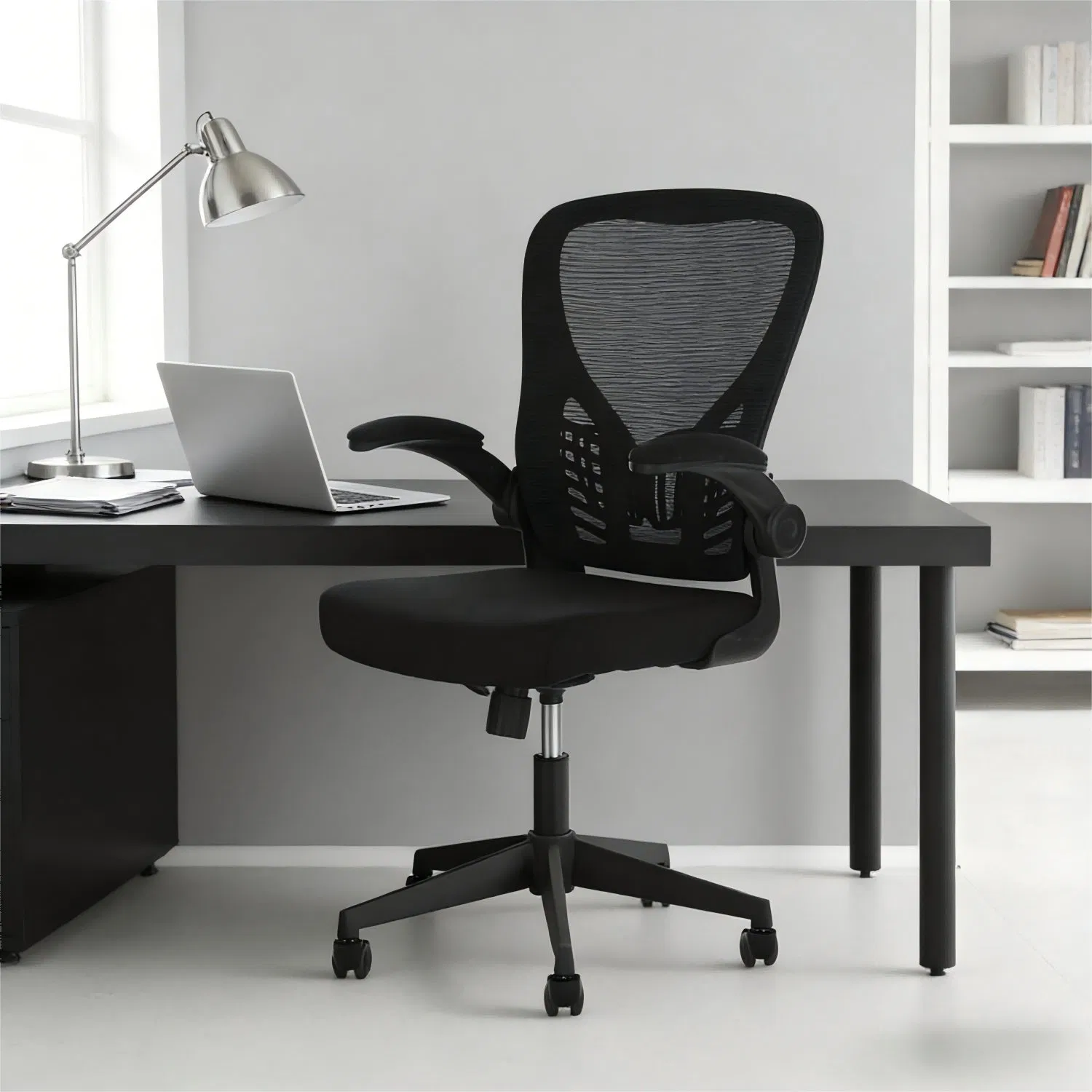 Modern Wholesale Rotate &amp; Relax Ergonomic Executive Office Computer Chair Black Mesh Shape Sponge &amp; PP Five Claw for Home Office Furnture