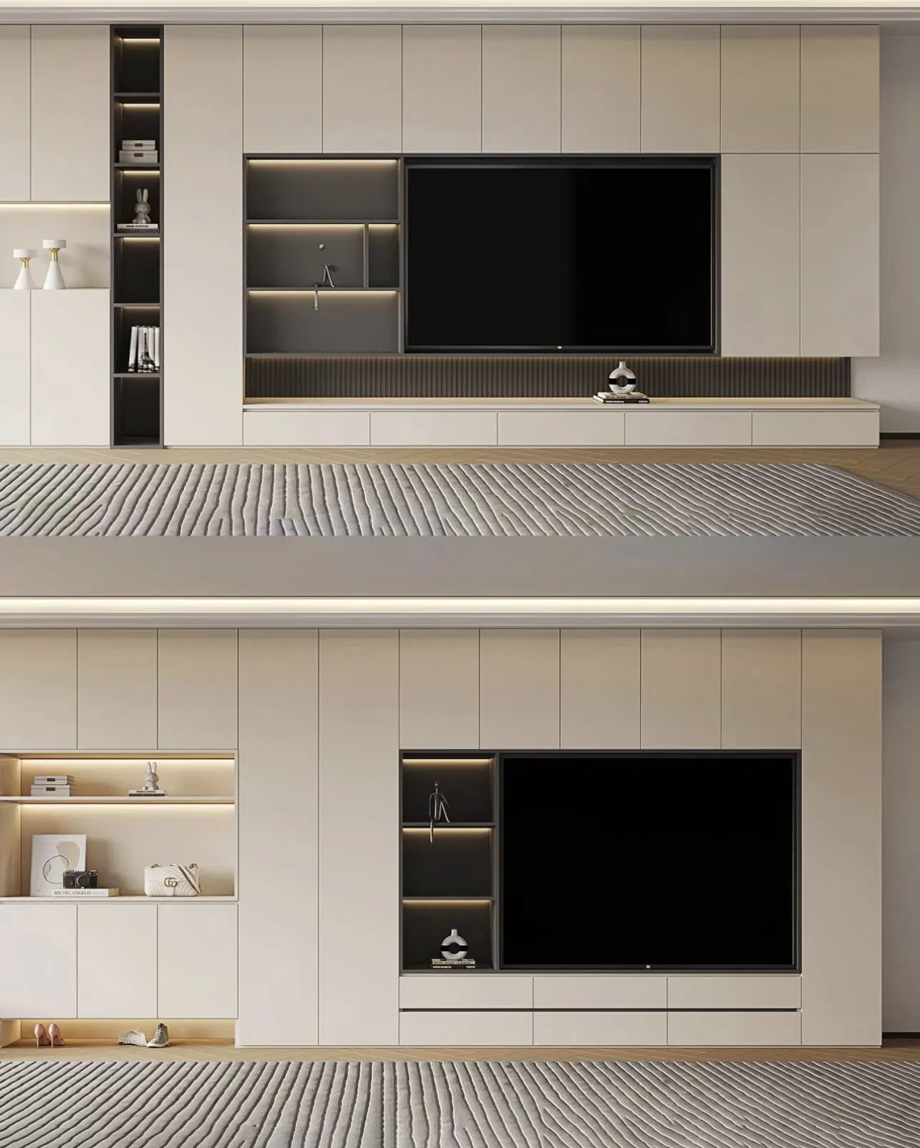 Premium Solid Wood TV Stand with Storage for Home